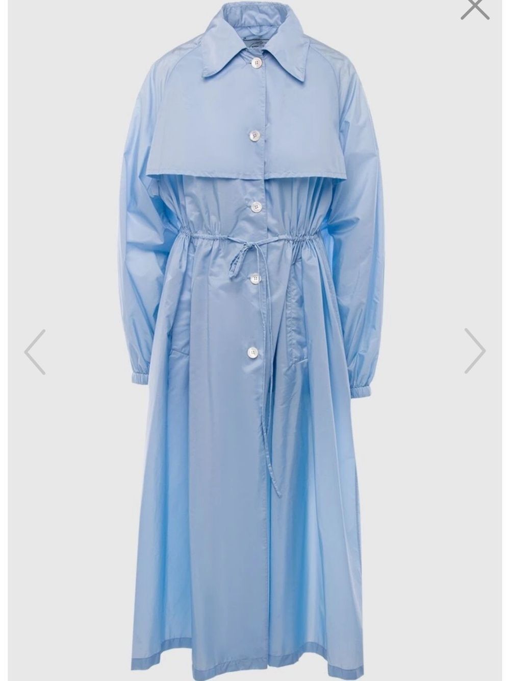 PRADA Gorgeous Robin Egg Blue Drawstring Trench Coat Sz 40 NWT $2,900 RARE!!